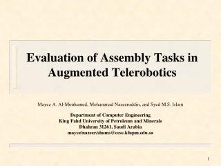 Evaluation of Assembly Tasks in Augmented Telerobotics