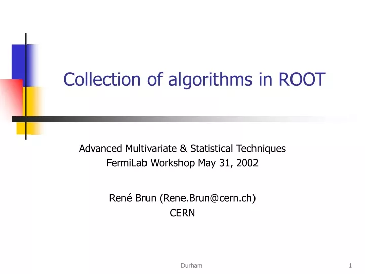 collection of algorithms in root