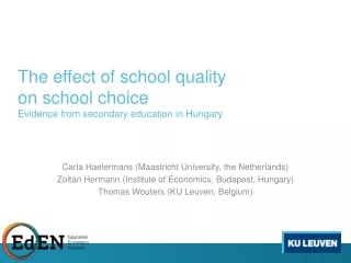 The effect of school quality  on school choice  Evidence  from secondary education in Hungary