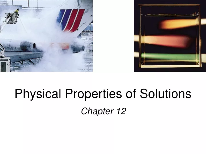 physical properties of solutions