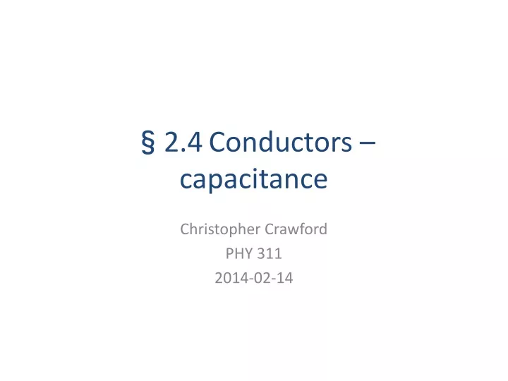 2 4 conductors capacitance