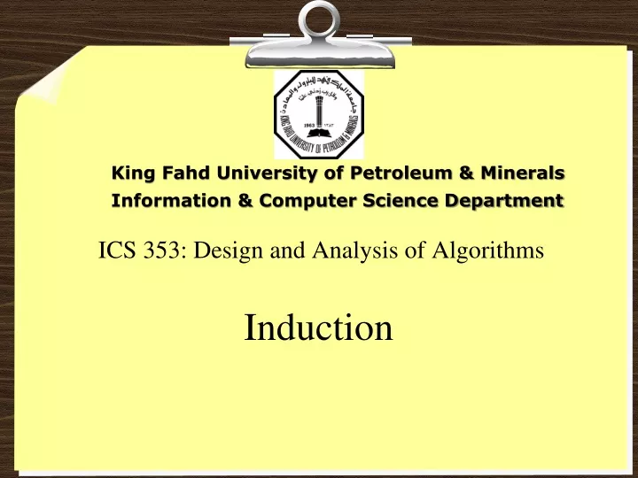ics 353 design and analysis of algorithms