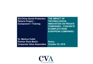 EU-China Social Protection Reform Project – Component 1 Training Dr. Markus Collet