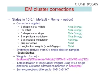 EM cluster corrections