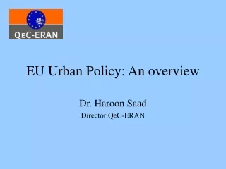 EU Urban Policy: An overview
