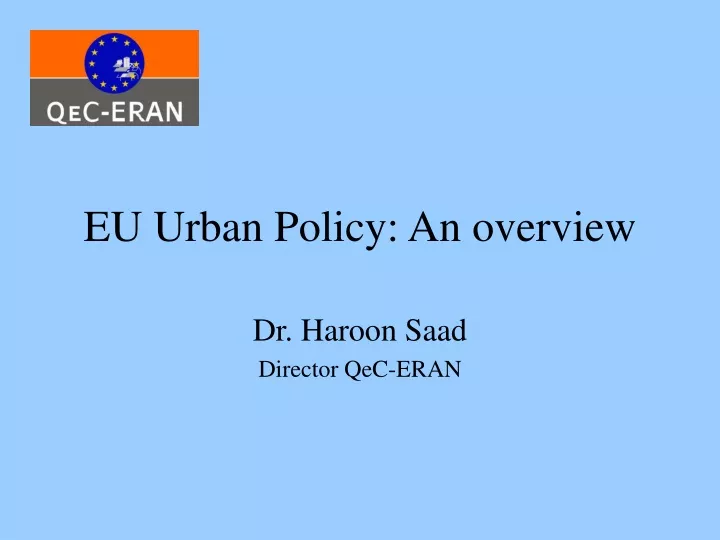 eu urban policy an overview