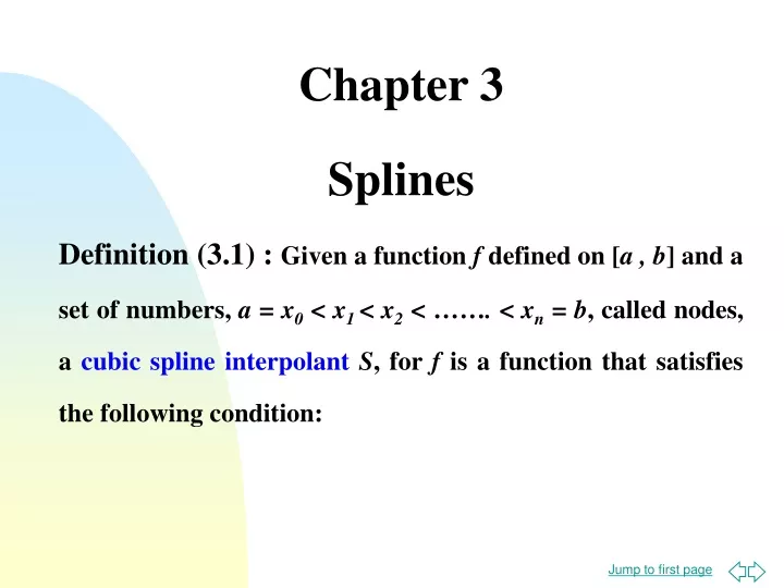 chapter 3 splines definition 3 1 given a function