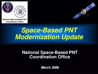 Space-Based PNT  Modernization Update
