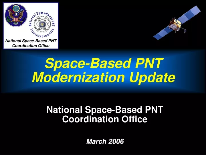 space based pnt modernization update