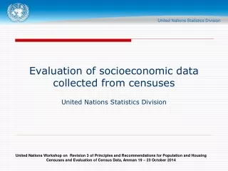 Evaluation of socioeconomic data collected from censuses