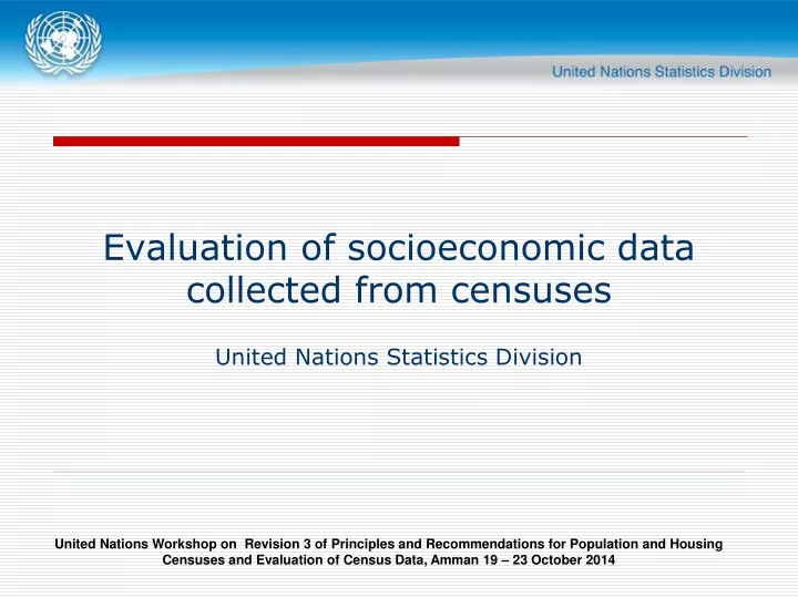 evaluation of socioeconomic data collected from censuses