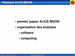 Physique ALICE-MUON