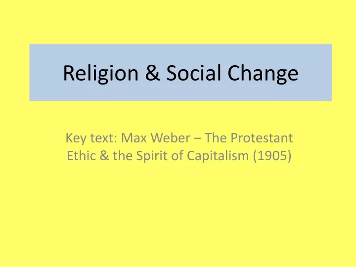 religion social change