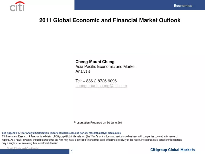 2011 global economic and financial market outlook
