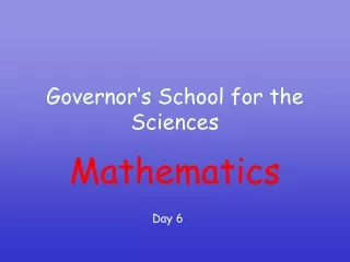 Governor’s School for the Sciences