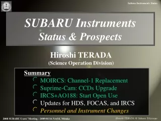 Hiroshi TERADA @ Subaru Telescope