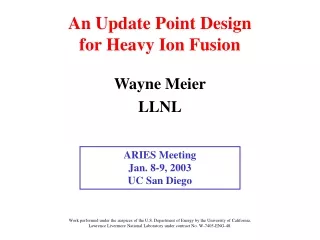 An Update Point Design  for Heavy Ion Fusion