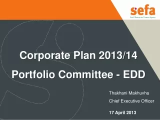 Corporate Plan 2013/14 Portfolio Committee - EDD