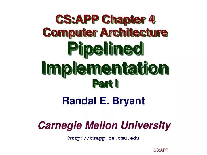 cs app chapter 4 computer architecture pipelined