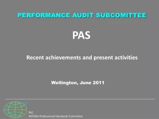 PAS Recent achievements and present activities