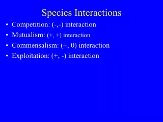 Species Interactions