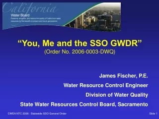 “You, Me and the SSO GWDR” (Order No. 2006-0003-DWQ)