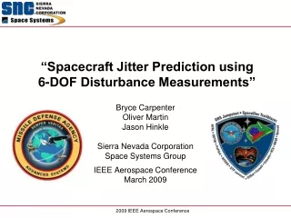 “Spacecraft Jitter Prediction using  6-DOF Disturbance Measurements”