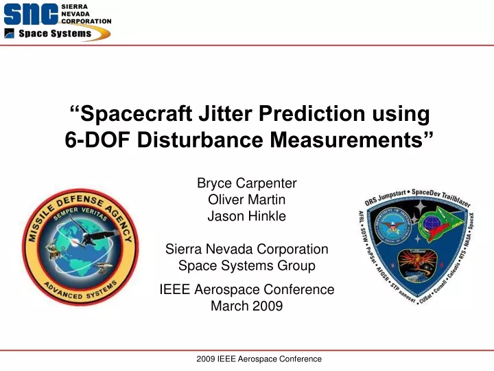 spacecraft jitter prediction using 6 dof disturbance measurements
