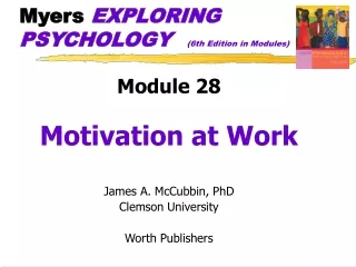 Myers  EXPLORING PSYCHOLOGY   (6th Edition in Modules)