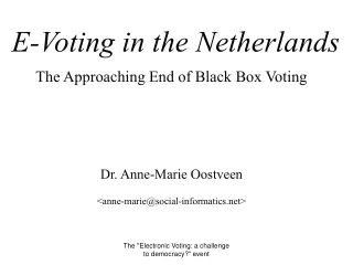 E-Voting in the Netherlands
