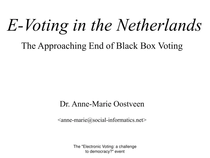 e voting in the netherlands