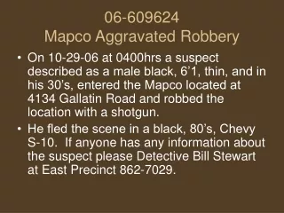 06-609624 Mapco Aggravated Robbery