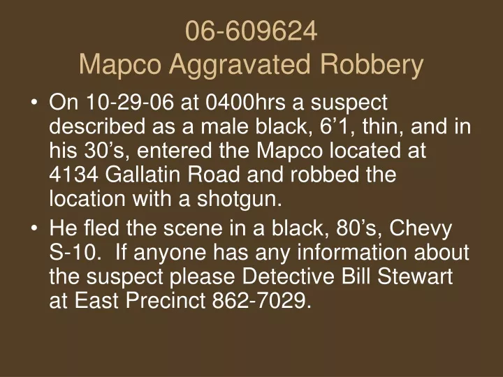 06 609624 mapco aggravated robbery