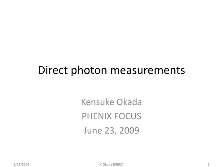 direct photon measurements