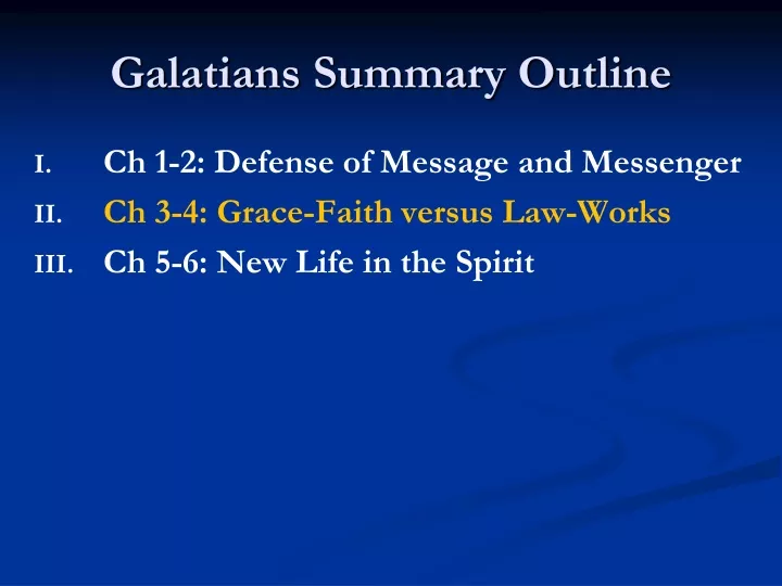 galatians summary outline