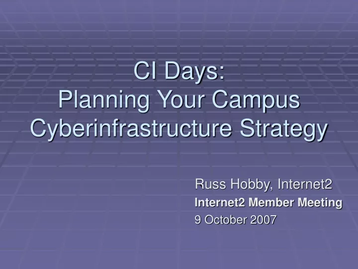 ci days planning your campus cyberinfrastructure strategy