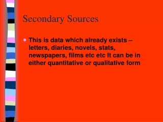 Secondary Sources