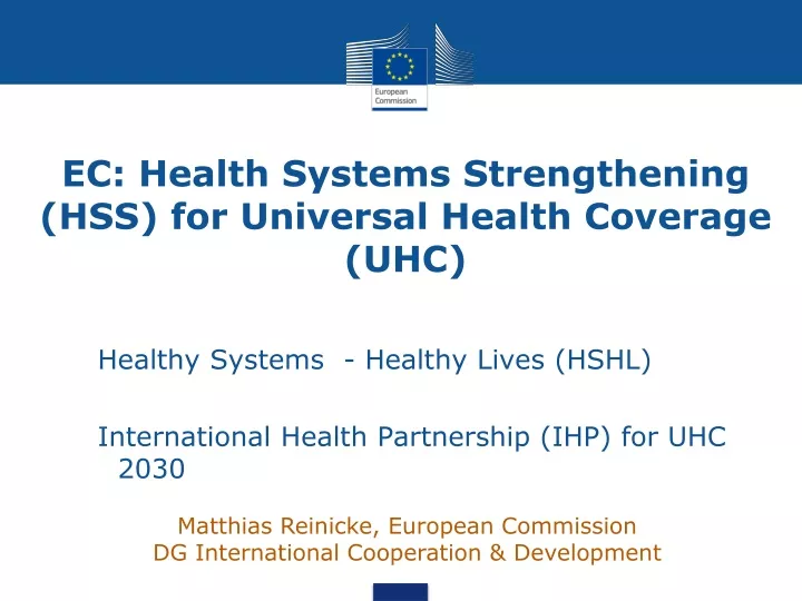 ec health systems strengthening hss for universal health coverage uhc