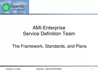 AMI-Enterprise   Service Definition Team
