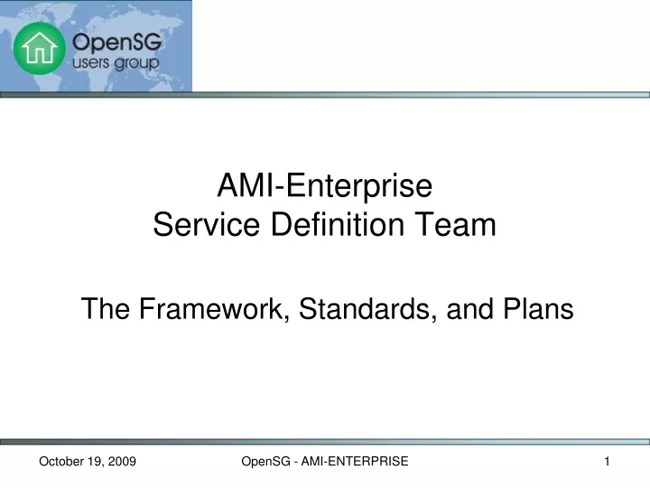 ami enterprise service definition team