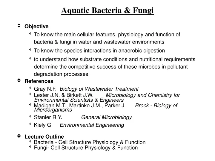 aquatic bacteria fungi