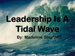 Leadership Is A  Tidal Wave
