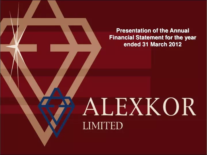 presentation of the annual financial statement