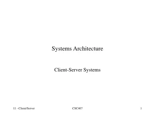 Systems Architecture