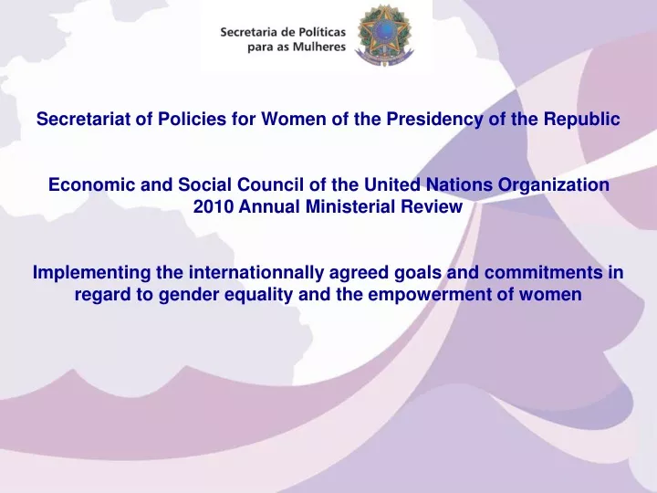secretariat of policies for women