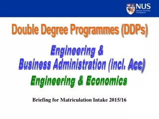 Double Degree Programmes (DDPs)