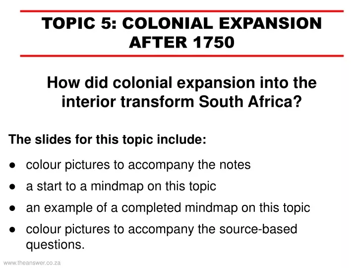 topic 5 colonial expansion after 1750