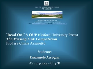 Studente:  Emanuele Assogna AS 2013-2014 - Cl.4^B