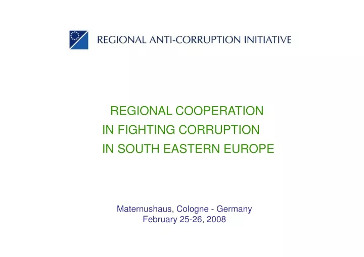 regional cooperation in fighting corruption