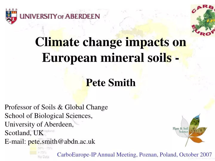 climate change impacts on european mineral soils
